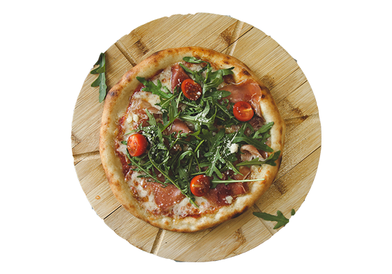 Prosciutto 28cm - pršut, jaje, kačkavalj, rukola, pelat, origano i masline