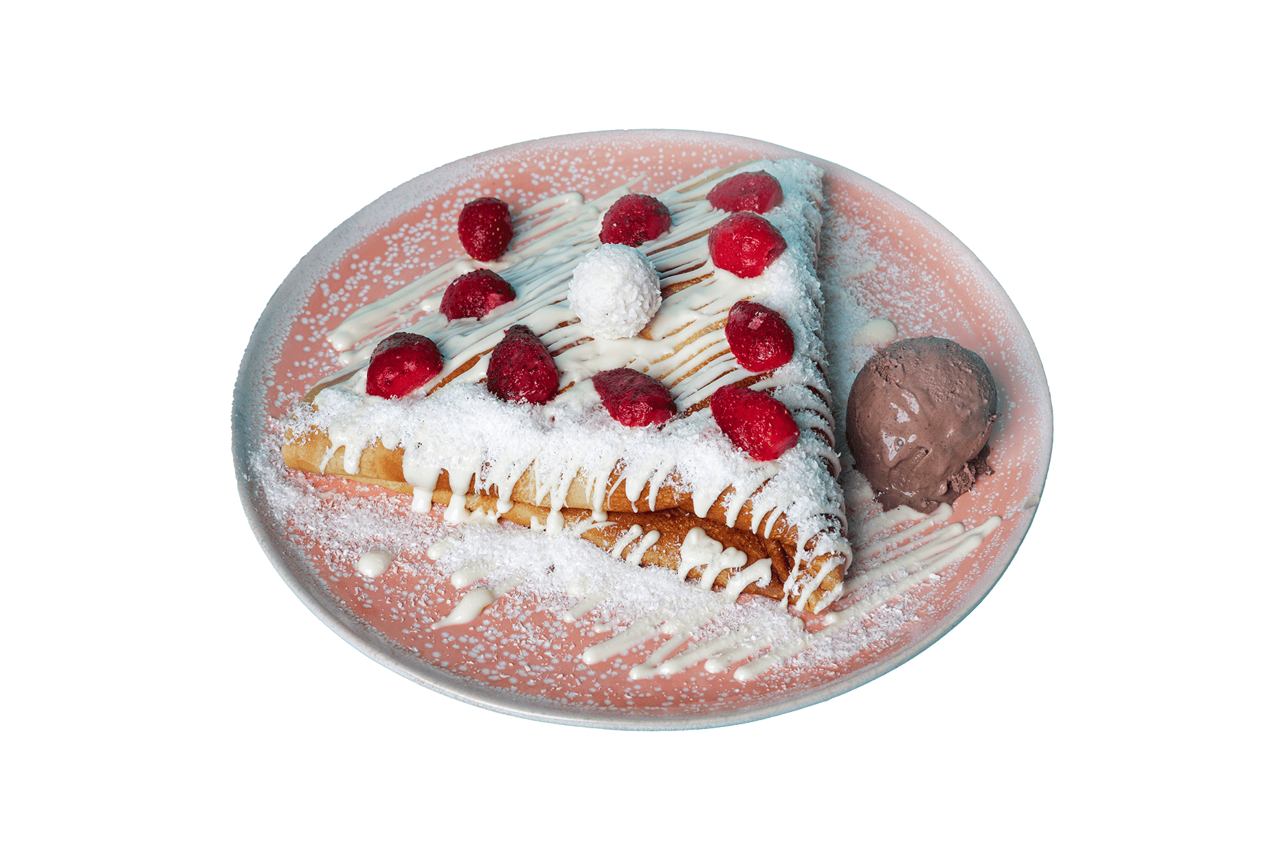 Činka Raffaello - a la raffaello krem, jagode, kokos, raffaello kuglica, sladoled