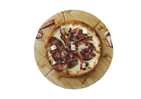 Quattro Stagioni 28cm - šunka, pečenica, pršut, slaninica, kačkavalj, masline i pelat